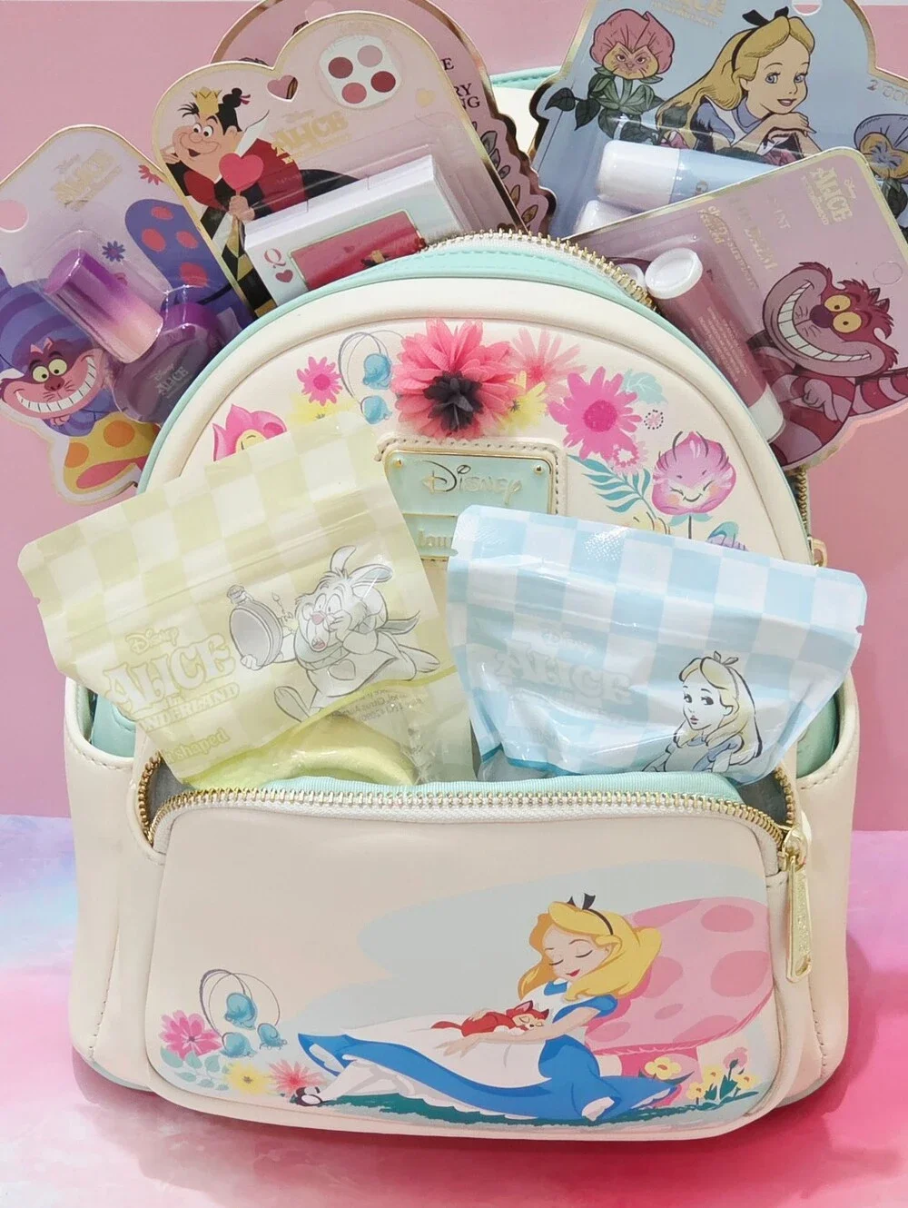 Loungefly Disney Alice in Wonderland Garden Flowers Mini Backpack Gift Set